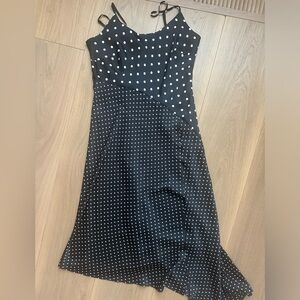 a new day black/white polka dot dress XS